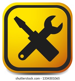 Crossed screwdriver, wrench icon. Repair, maintance, assembly concept icon