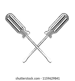crossed screwdrivers tools repair maintenance