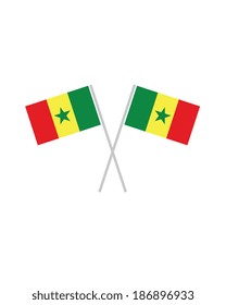 Crossed Senegal Flags - Vector