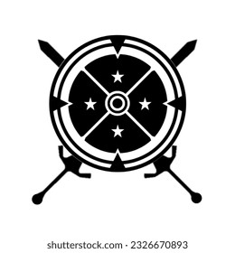 crossed shield and sword pattern design 