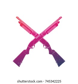 crossed shotguns on white