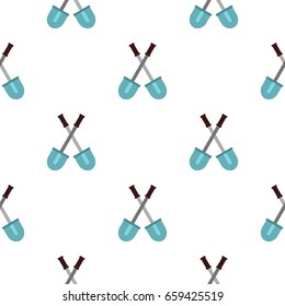 Crossed shovels pattern seamless flat style for web vector illustration