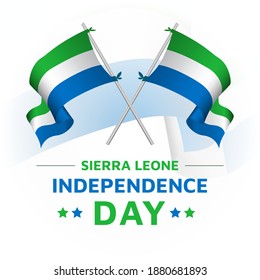 Crossed Sierra Leone flags poles. template for independence day, National day poster design. vector illustration EPS 10
