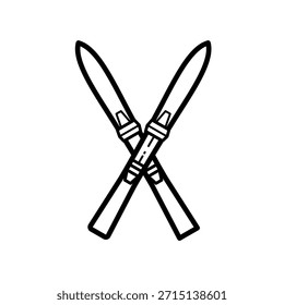 gekreuzte Skier, Ski - einfaches Vektorsymbol	