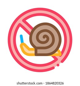 Crossed Snail Icon Vector. Outline Crossed Snail Sign. Isolated Contour Symbol Illustration