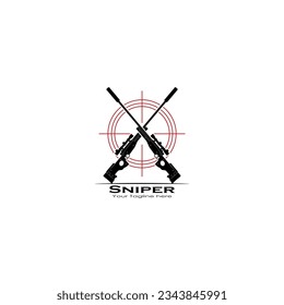 Crossed sniper riffle logo vector graphics