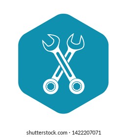 Crossed spanners icon in simple style on a white background vector illustration
