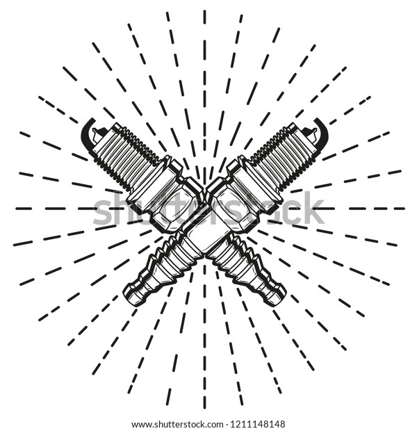 Crossed Spark Plug Vector Illustration Stock Vector Royalty Free