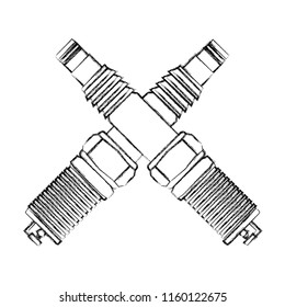 crossed spark plugs parts industry automotive