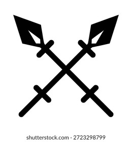 Kreuzspeer-Symbol mit spitzen Spitzen und Griffen