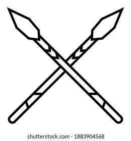 Crossed spears icon vector illustration