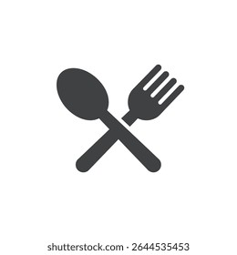 Crossed Spoon Fork Icon Symbolizing Dining and Meal Preparation Culinary Utensils Design