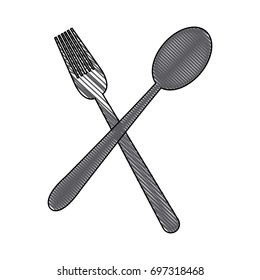 crossed spoon and fork tool cooking kitchen icon