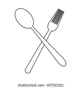 crossed spoon and fork tool cooking kitchen icon