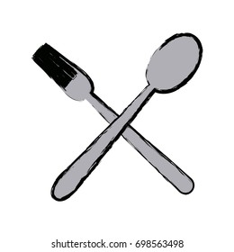 crossed spoon and fork tool cooking kitchen icon