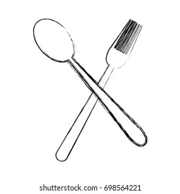 crossed spoon and fork tool cooking kitchen icon