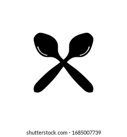 Icono de cucharas cruzadas ilustración vectorial plana