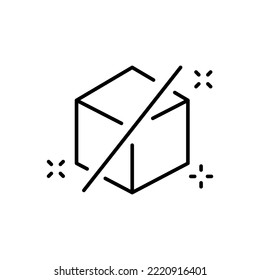Crossed sugar line icon. Sweetness, non sugar cubes in product , coffee, tea, saucepan, cup, diabetes, sugar bowl, flour. Dessert concept. Vector black line icon on a white background