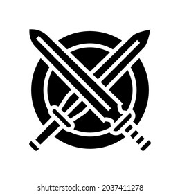 crossed sword ancient greece glyph icon vector. crossed sword ancient greece sign. isolated contour symbol black illustration