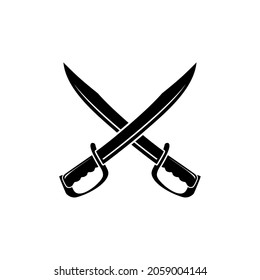 Crossed Sword Blade Machete Logo Design Inspiration