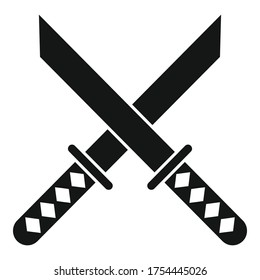Crossed sword icon. Simple illustration of crossed sword vector icon for web design isolated on white background