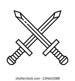 Crossed Sword Icon Symbol - Vector 