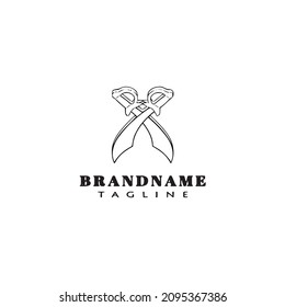 crossed sword logo cute design template icon black modern isolated vector illustration