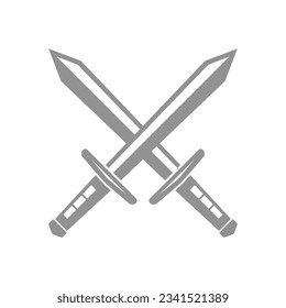 Crossed sword logo icon design vector flat modern isolated illustration