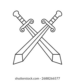 Elemento de diseño de contorno de espada cruzada
