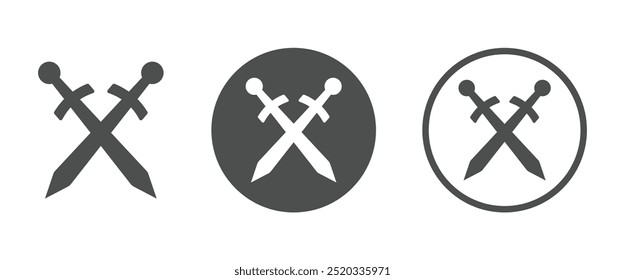Colección de iconos de vector de espada cruzada