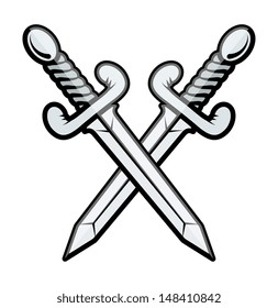 Crossed Sword - Vector Illustration