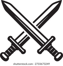 Icono de Vector de combate de espadas cruzadas