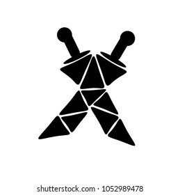 Crossed swords design vector