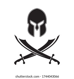 Crossed Swords Helmet Vector Illustration Stock Vector (Royalty Free ...