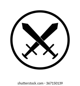 Crossed Swords Icon in a Circle