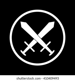 Crossed Swords Icon in a Circle