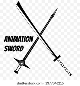 Crossed Swords icon flat. Vector illustration. Animation, cartoon swords.