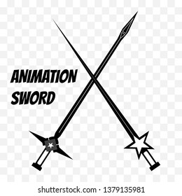 Crossed Swords icon flat. Vector illustration. Animation, cartoon swords.