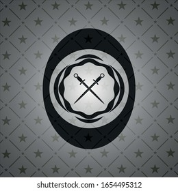 Das Symbol der Schwerter in dunklem Emblem ist gekreuzt. Retro
