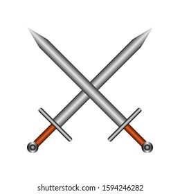 Sword Vector Illustration Icon Crossed Swords Stock Vector (Royalty ...