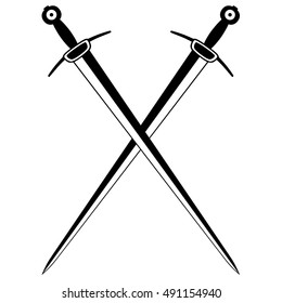 Crossed Swords Icon Vector Silhouette Stock Vector (Royalty Free ...