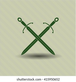 crossed swords icon vector symbol flat eps jpg app