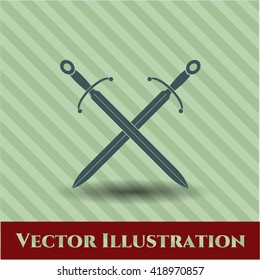 crossed swords icon vector symbol flat eps jpg app