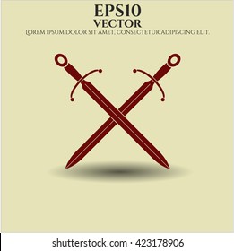 Crossed Swords Symbol Vektorsymbol flach eps jpg app