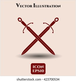 Crossed Swords icon vector symbol flat eps jpg app