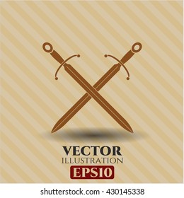 símbolo del icono de espadas cruzadas símbolo vector de pechos planos.app.jpg