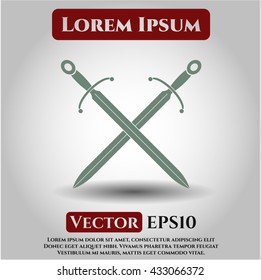 Símbolo vectorial de icono de espadas cruzadas aplicación de eps planos jpg