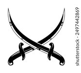 Crossed swords isolated on white background design element for logo label badge sign vector illustration
