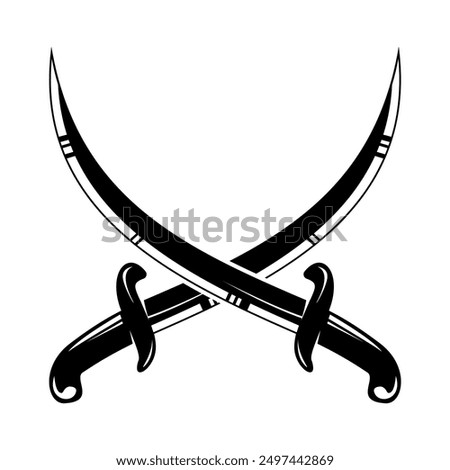 Crossed swords isolated on white background design element for logo label badge sign vector illustration