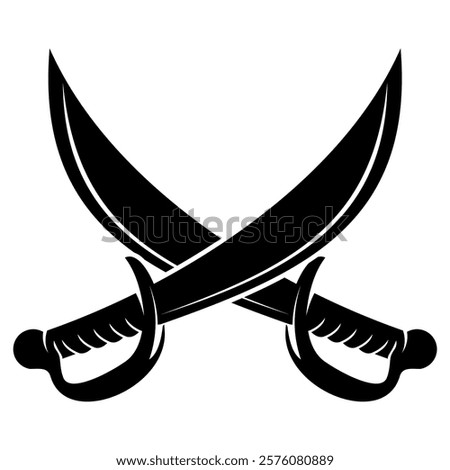Crossed swords isolated on white background design element for logo label badge sign vector illustration
